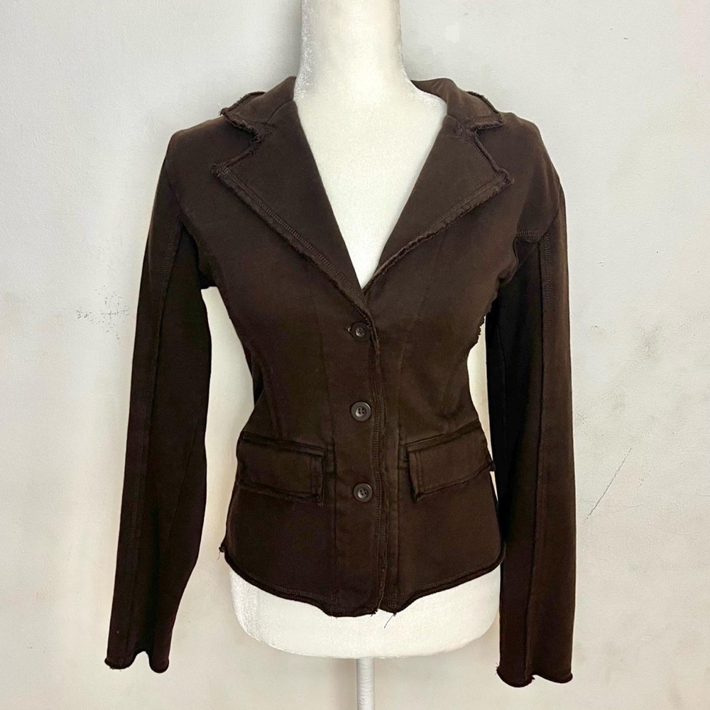 brown knit soft cardigan blazer